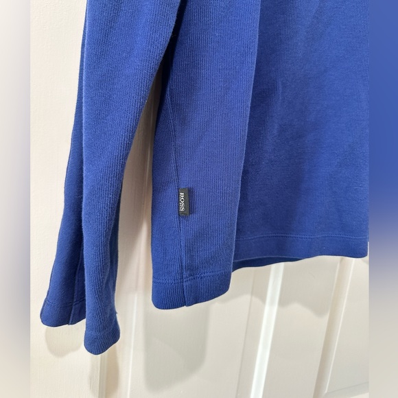 Hugo Boss men’s blue pullover sweater snap closure cotton top - Picture 6 of 12